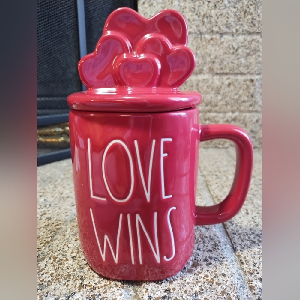 Rae Dunn Mug Love Wins With Heart Topper
